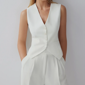 White Vest Waistcoat  perfect addition to elevate any professional or casual outfit 