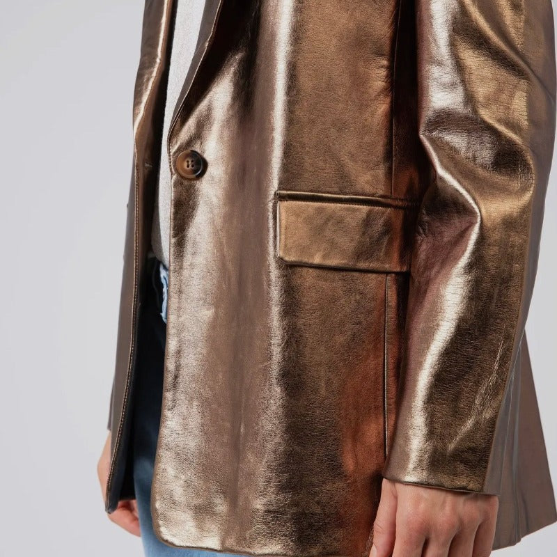 Metallic Bronze Blazer for the holiday season or any special event. 