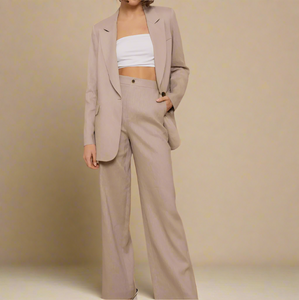 Nima Taupe Linen Suit Trouser