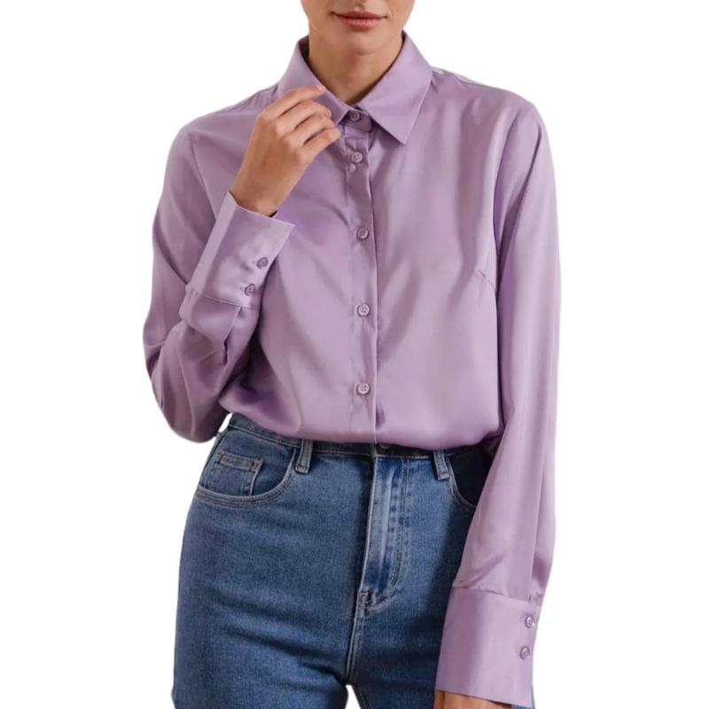 Women's Lavender office button up shirt