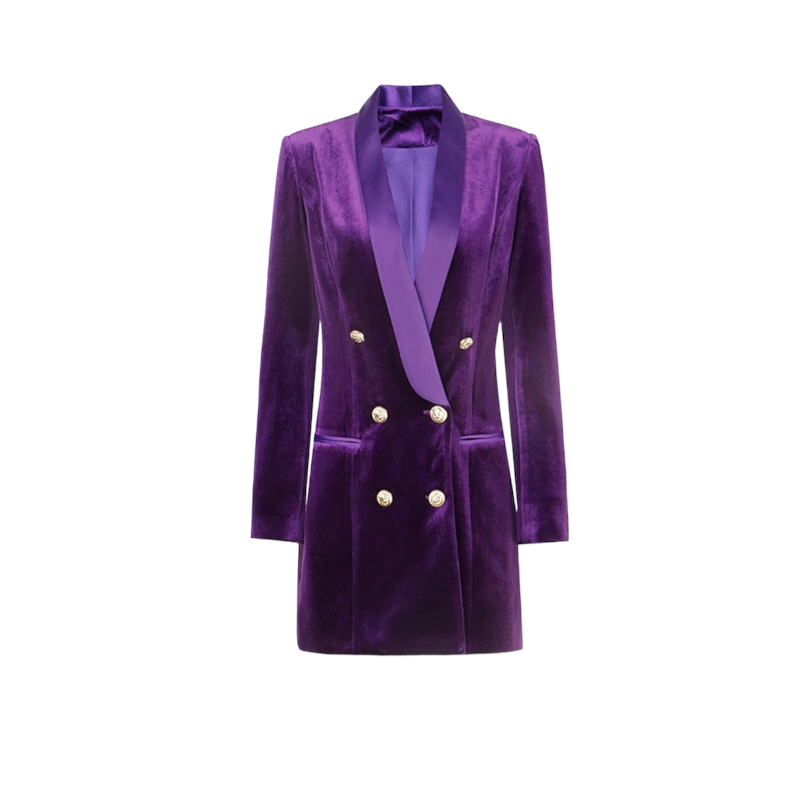 Zara purple online velvet blazer