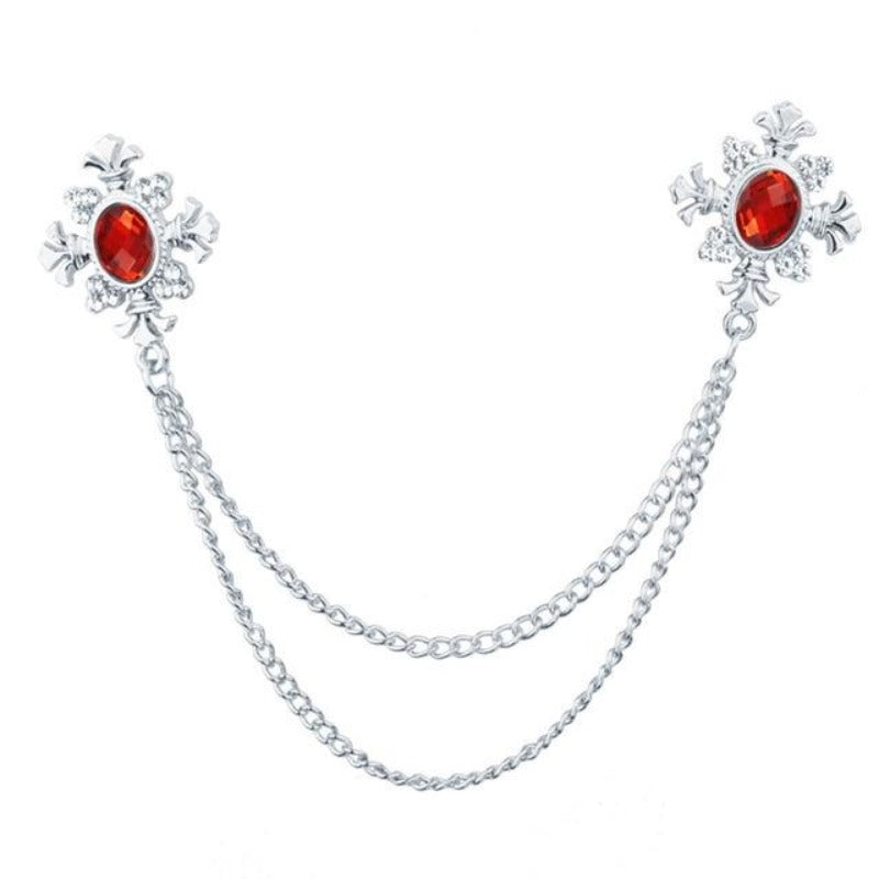 Rhinestone Cross Collar Chain