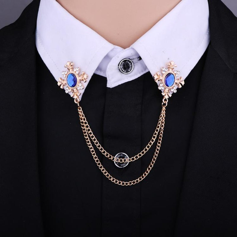 Rhinestone Cross Collar Chain