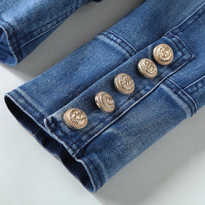 Denim Blazer with Gold buttons for business or semi casual outfits